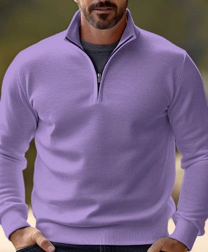 Bequemer Herren Pullover Viertelreißverschluss Casual