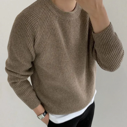 Bequemer Strickpullover Rundhals Weiss - IdealeKleiden