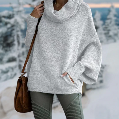 Eleganter Schildpatt-Pullover Damen Kragen