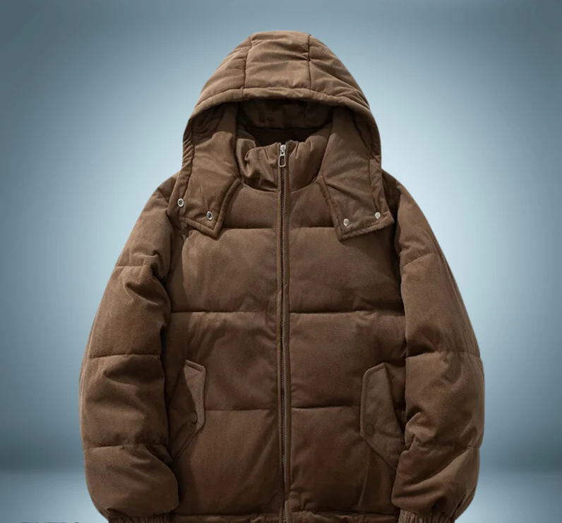 Daunenparka Braun Kapuze Warm