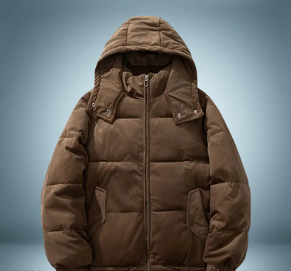 Daunenparka Braun Kapuze Warm