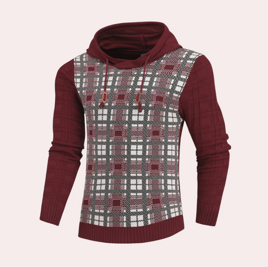 Herren Pullover Karo Kapuzenpullover Sportlich - IdealeKleiden