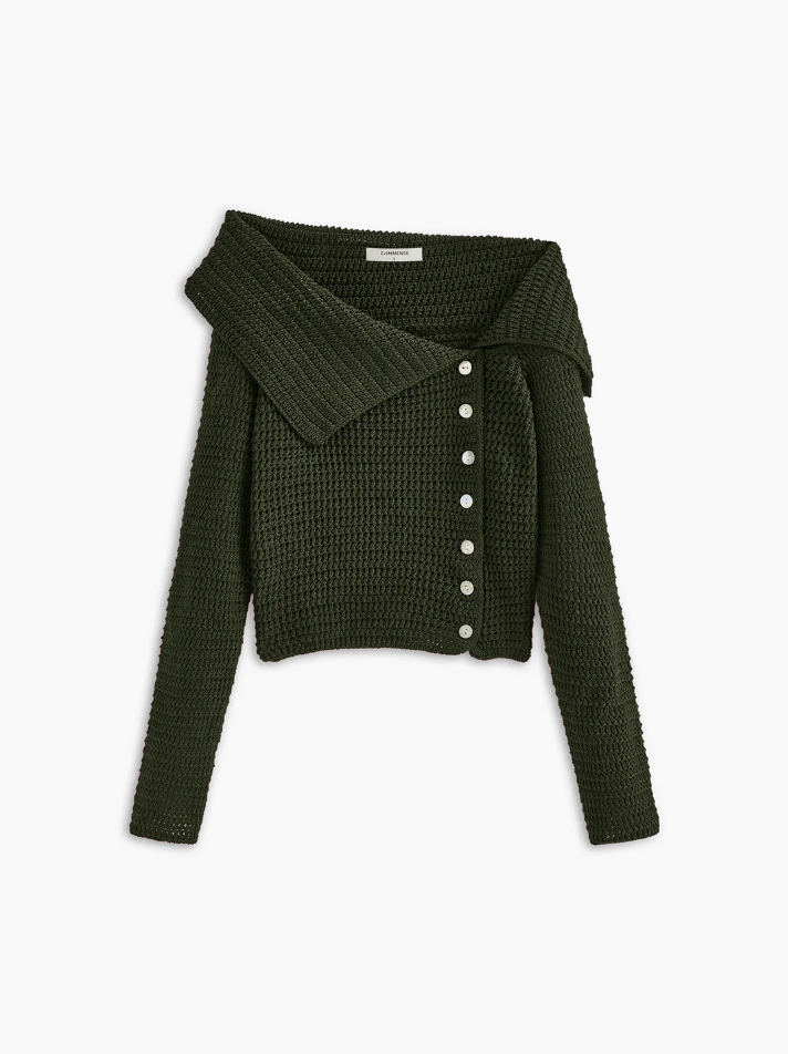 Asymmetrisches Damen-Oberteil Strick Design
