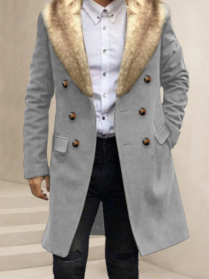 Sandfarbene Wolljacke Warm