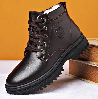 Herren Winterstiefel Warm Wasserdicht Leder
