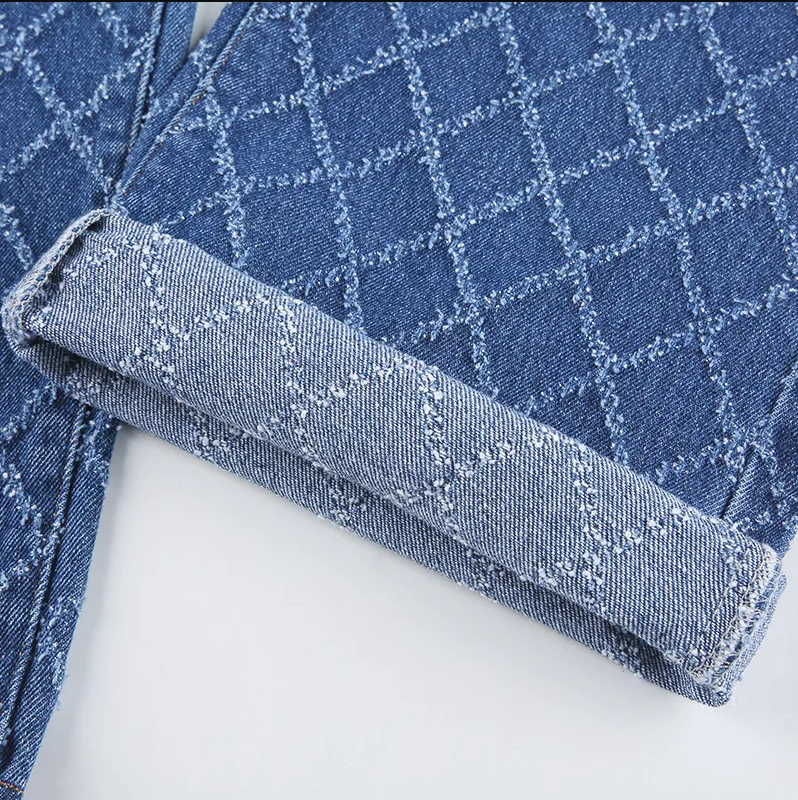 Rautenförmige High-Waist Jeans für Herren