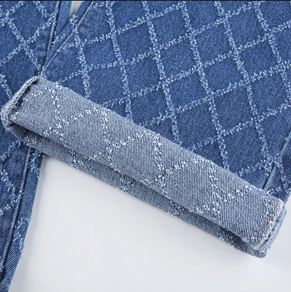 Rautenförmige High-Waist Jeans für Herren