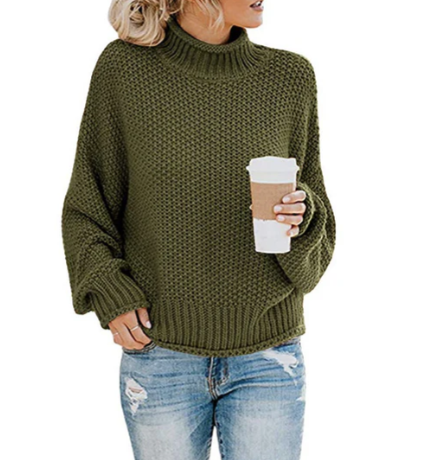 Damen Rollkragenpullover Weich und Warm