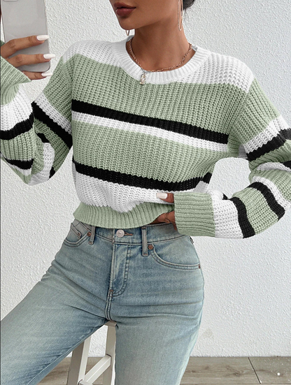 Damen Strickpullover Großzügig Oversized Rundhals