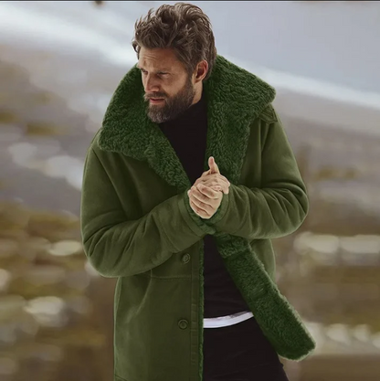 Wintermantel mit Pelz-Kragen Luxus Design