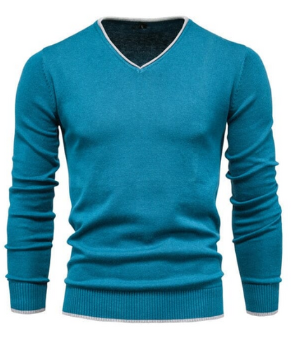 Elegant V-Ausschnitt Pullover aus edlem Silbergrau