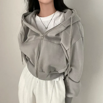 Damen Winterpullover Oversized Reißverschluss