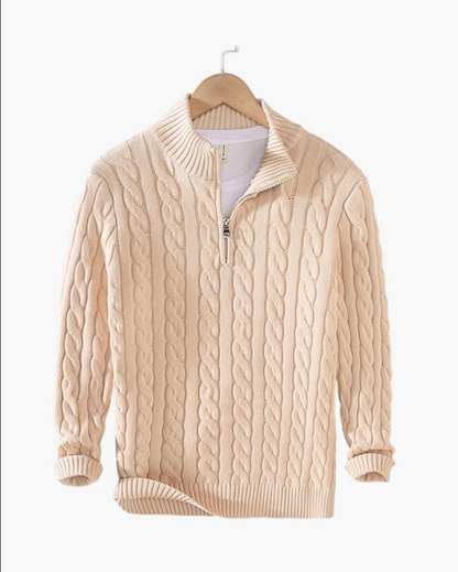 Herren Pullover Strick Modern Halbzipp