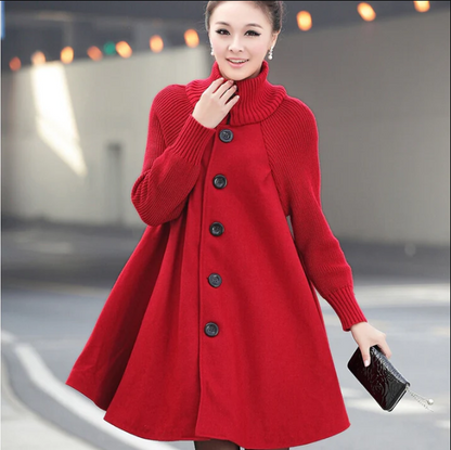 Wintermantel Damen Rollkragen Pullover Style