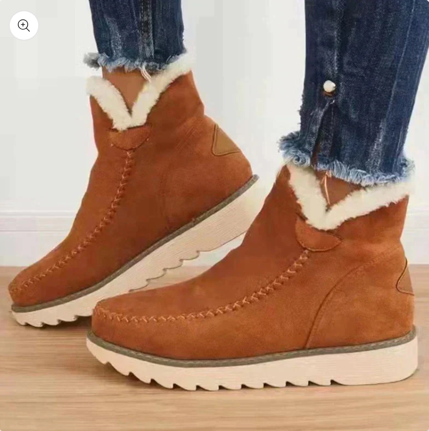 Stilvolle Lederstiefel Damen Warm Futter - IdealeKleiden