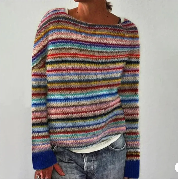 Gestreifter Strickpullover Modern Style - IdealeKleiden