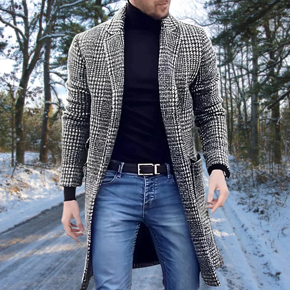 Elegante Herrenjacke mit Kariertem Muster - IdealeKleiden
