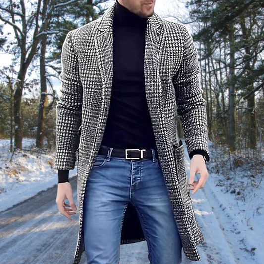 Elegante Herrenjacke mit Kariertem Muster - IdealeKleiden