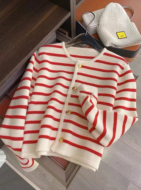 Stella - Pullover Frauen Streifen V-Ausschnitt
