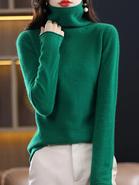 Helena Eleganter Rollkragenpullover Reine Wolle