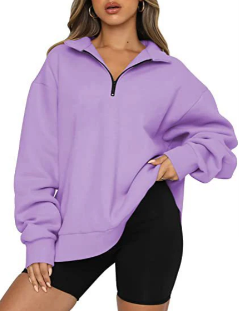 Damen Sweatshirt Mit Kragen Elegante Style