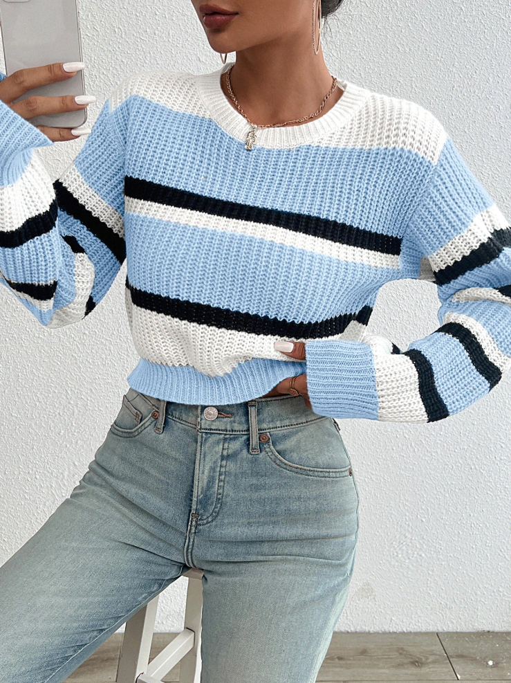 Damen Strickpullover Großzügig Oversized Rundhals