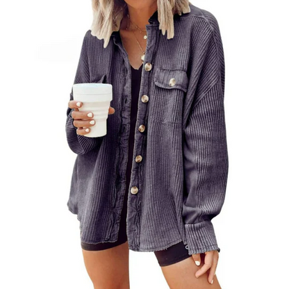 Trinity | Cordjacke mit Oversize-Kapuze