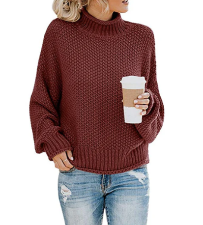 Damen Rollkragenpullover Weich und Warm