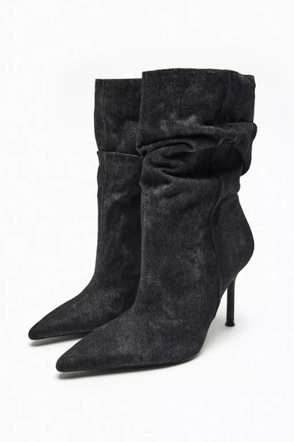 Damenschuhe Hochhackige Stiefel Elyce Denim