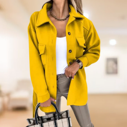 Damen Trenchcoat Winterwarm Elegant