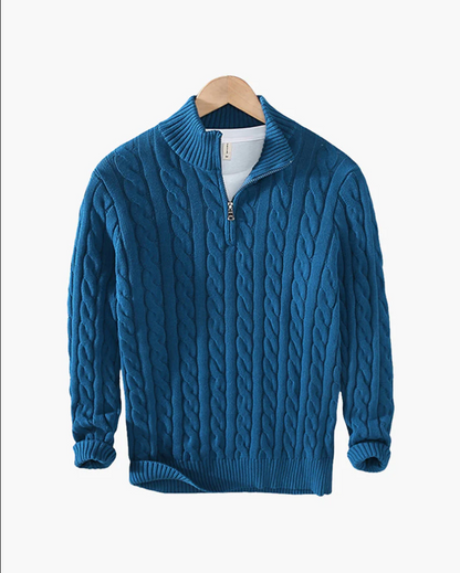 Herren Pullover Strick Modern Halbzipp