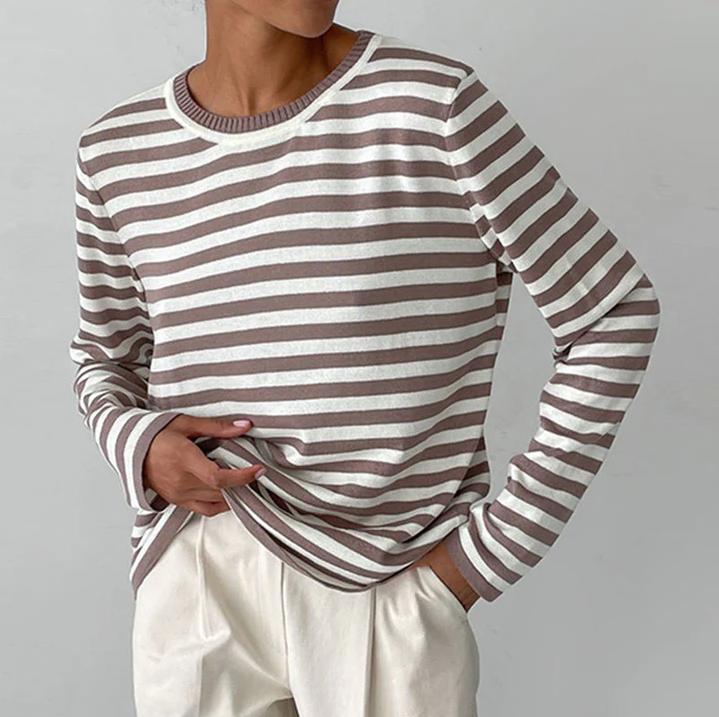 Langarmshirt mit Streifen Herbstfarben