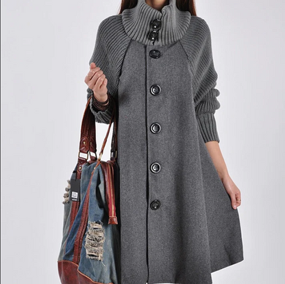 Wintermantel Damen Rollkragen Pullover Style