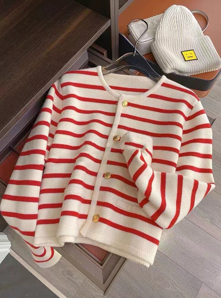 Streifen Vest Damen Elegant Kurz