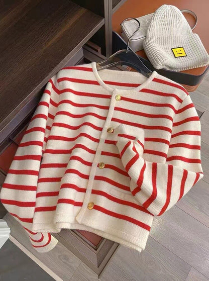 Streifen Vest Damen Elegant Kurz