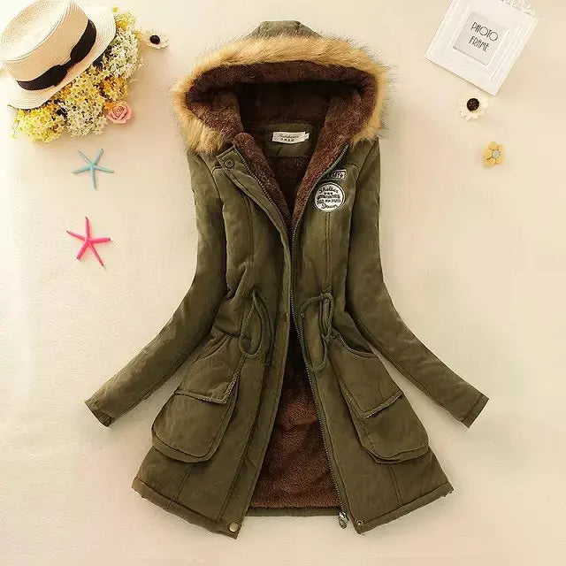 Herbst Winter Jacke Damen Slim Fit Gepolstert