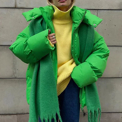 Übergroße Pufferjacke Warm Kapuzen Wintermantel