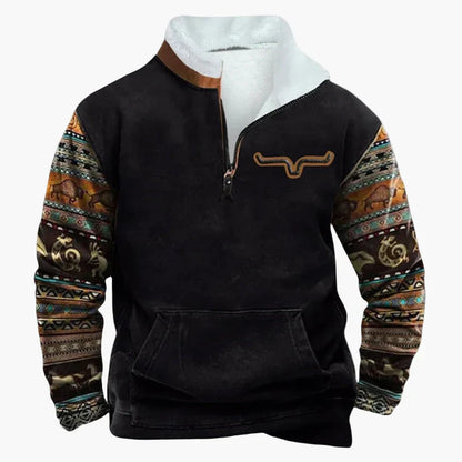 Stylischer Pullover Western Look Ethno Muster Outdoor