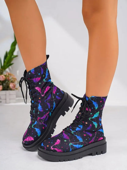 Damen Stiefel Bequem Schnüren