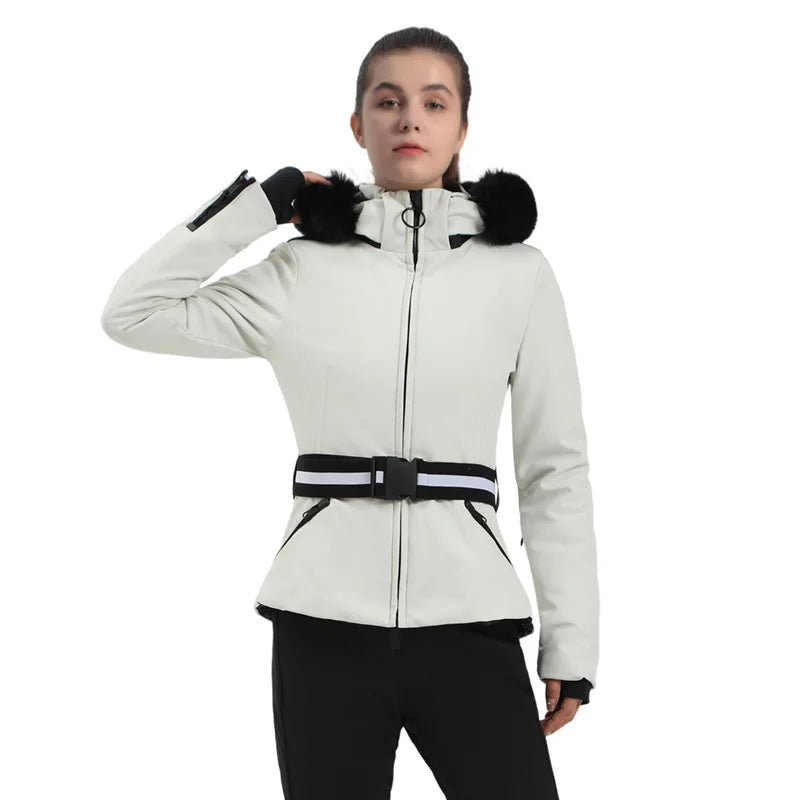 Damen Skijacke Winter Gemustert Warm