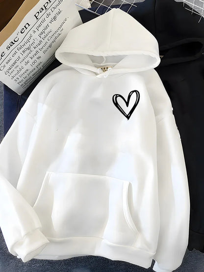 Herz-Hoodie Damen Komfortabel Trendy Design