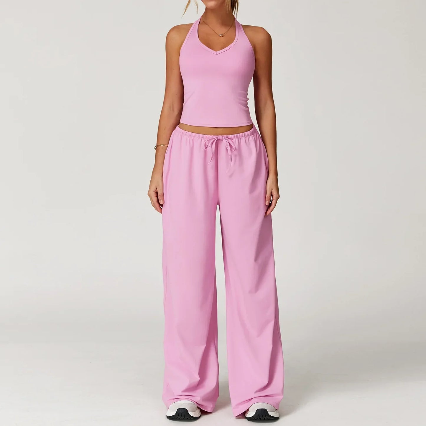 Damen Lounge Set Crop Top Komfort