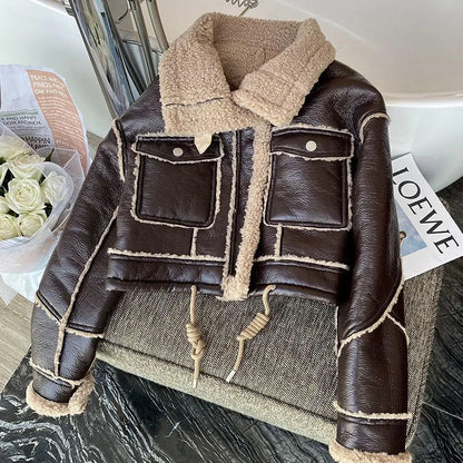 Stilvolle Lederjacke Winter