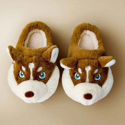 Niedliche Husky Hausschuhe Damen Weich