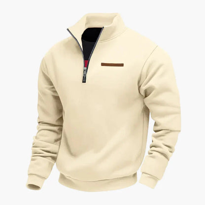 Praktischer Reisepullover Stehkragen Sweatshirt