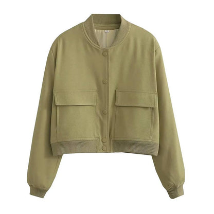 Elegante Frauen Bomberjacke Klassisch
