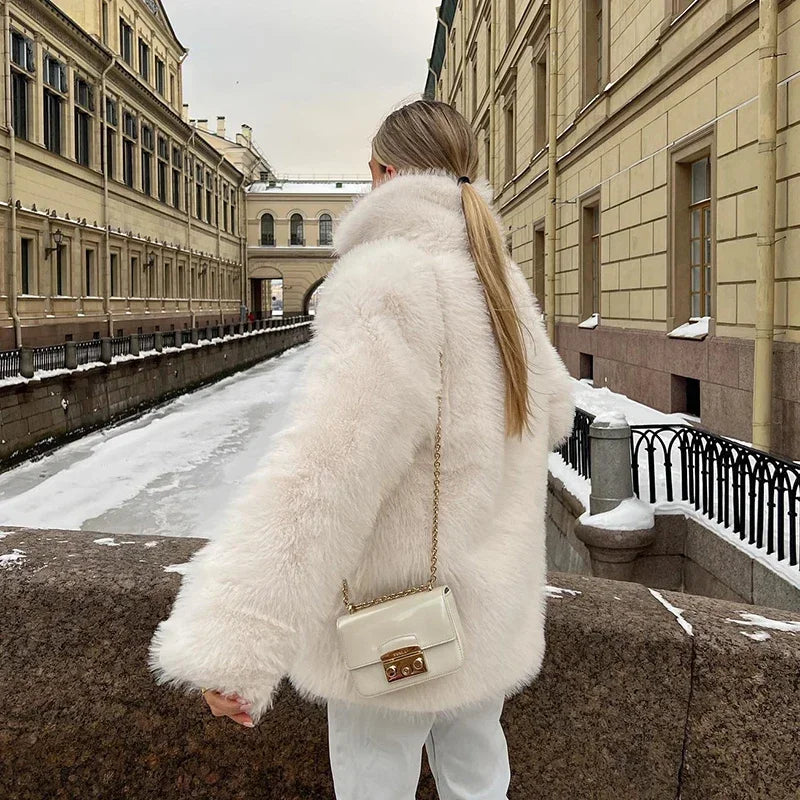 Luxus Pelsjacke Damen Elegant - IdealeKleiden