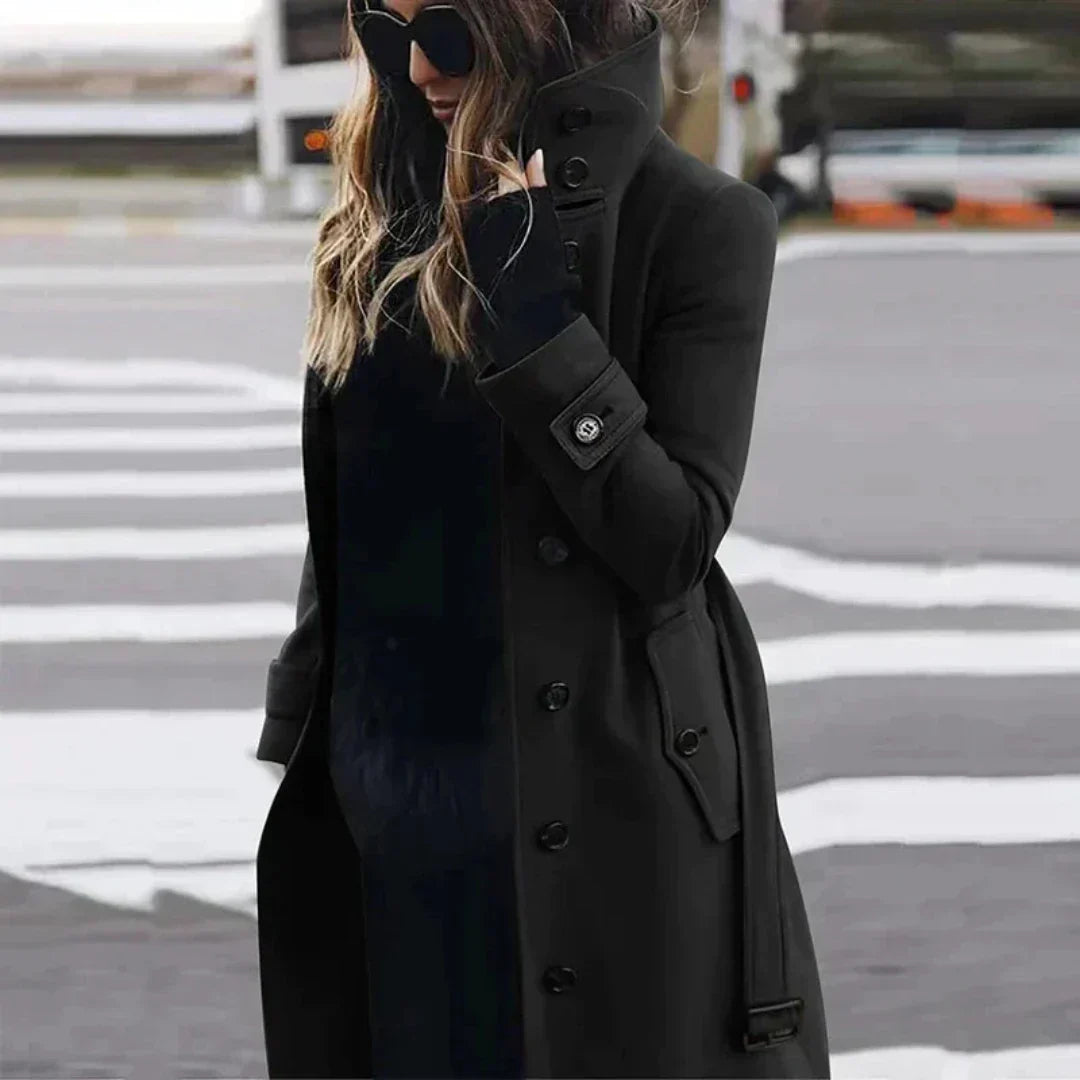 Damen Wintermantel Elegant mit Gürtel