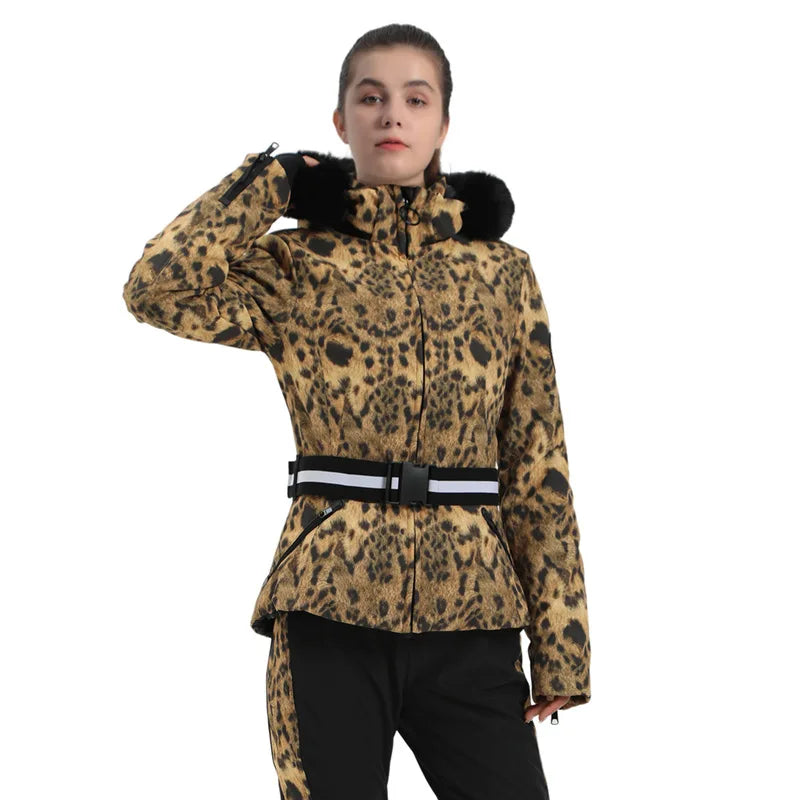 Damen Skijacke Winter Gemustert Warm