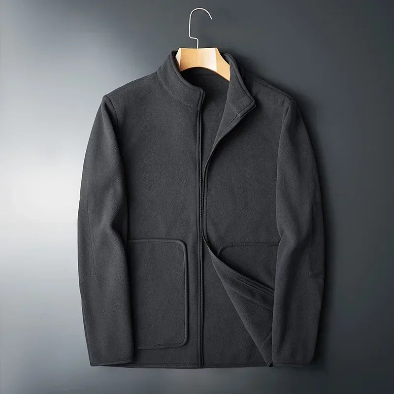 Herren Fleecejacke Sportlich KontrastDetails